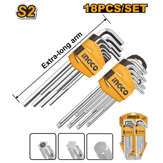 Juego llave TORX y ALLEN 18 pzas