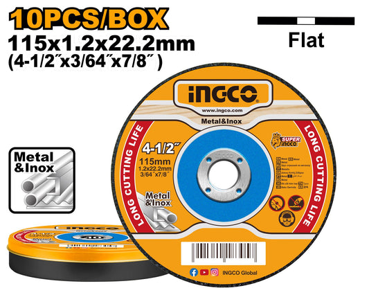 Set de discos de corte 4 1/2" 10 piezas