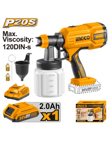 Pistola rociadora inalambrica +bateria 2.0Ah + Cargador inteligente