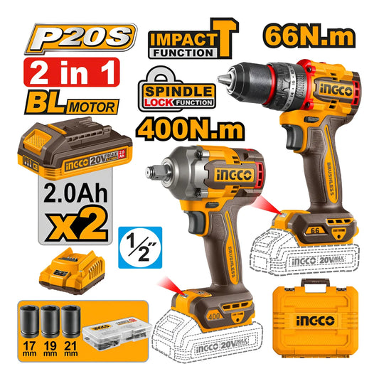 Combo taladro de impacto 66nm + Llave de impacto 400nm